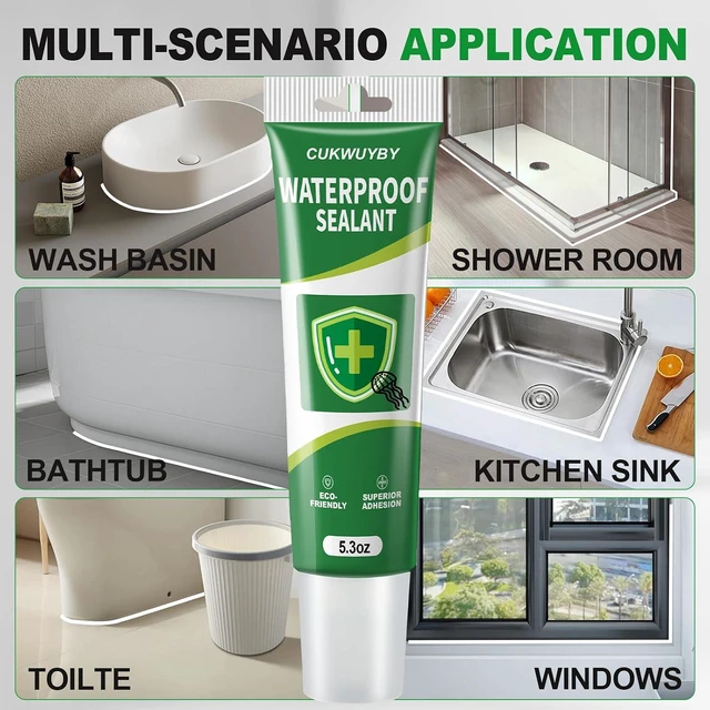 Alt view image 5 of 6 - Silicone Caulk 15.9Fl Oz 3-Pack (5.3Fl Oz Each) Squeeze Tube Waterproof