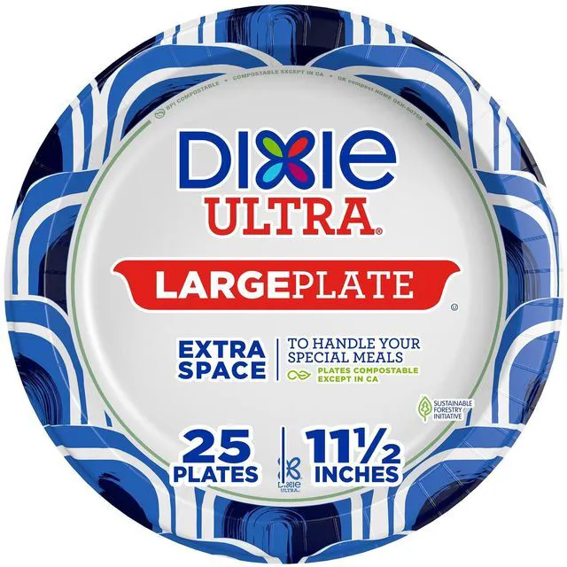 Main image of Dixie Ultra Heavy Duty Paper Plates, 11-Inch, Large, 25 Count, 3X Stronger*