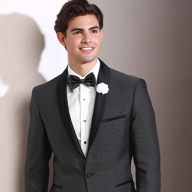 Alt view image 3 of 7 - Clip On Black Bow Tie for Men Tuxedo