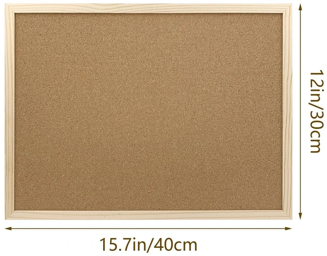 Alt view image 4 of 7 - 2 Pack Cork Bulletin Board, 15.7"x11.81", Oak Wood Finish Frame, for Wall Office Home School, with Pins, Eye Bolts, Gaskets, Screws
