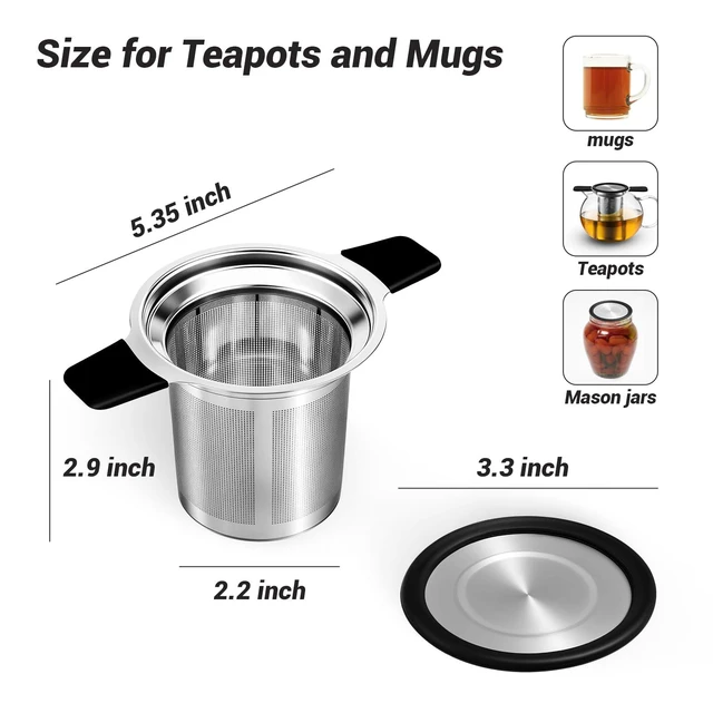 Alt view image 6 of 7 - Tifanso Fine Mesh Stainless Steel Reusable Tea Infuser with Double Handles