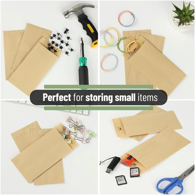 Alt view image 7 of 7 - Mr. Pen 6.5" x 3.5" Kraft Paper Self-Adhesive Money Envelopes, 100 Pack for Budgeting, Coin Saving, Checks, Small Items