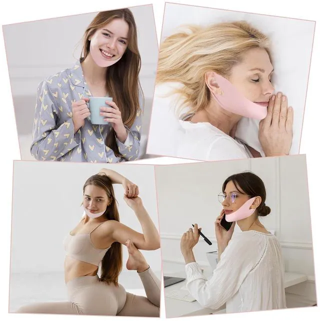 Alt view image 2 of 6 - Thinp Reusable V Line Face Lifting Chin Strap Double Chin Reducer, Pink