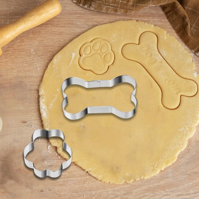 Alt view image 3 of 7 - 6-Piece Stainless Steel Dog Bone & Paw Print Cookie Cutter Set, 3 Sizes, for Baking, Theme Party, Homemade Treats