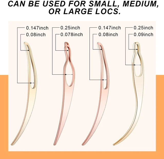 Alt view image 6 of 6 - WILLBOND 4 Pcs Interlocking Tool for Locs, Rose Gold, Gold