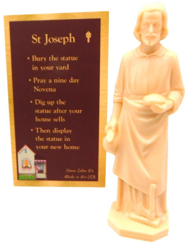 Alt view image 5 of 7 - St Joseph House Selling Statue Kit USA Made with Double Sided Prayer Card