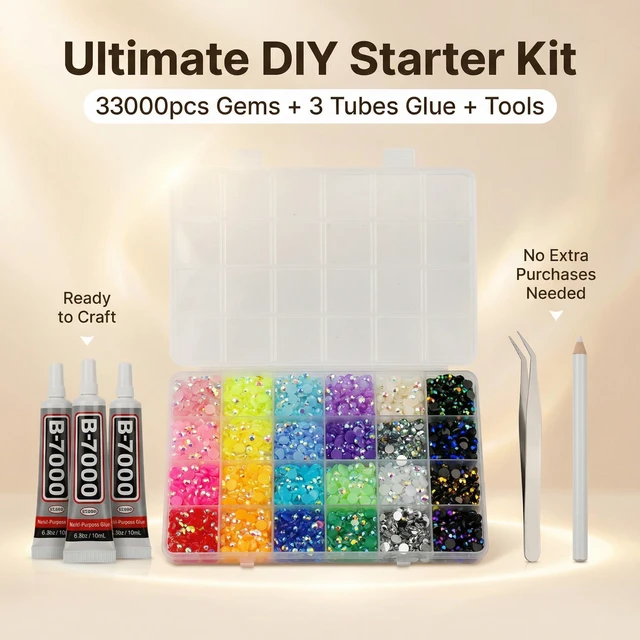 Alt view image 6 of 7 - 35000Pcs 3mm Rhinestones Jelly Gems Flatback Resin Bedazzling Kit