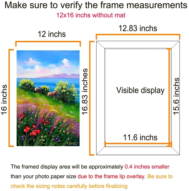 Alt view image 3 of 7 - BESCRCL 12x16 Wall Hanging Picture Frame, Black, 1 Pack