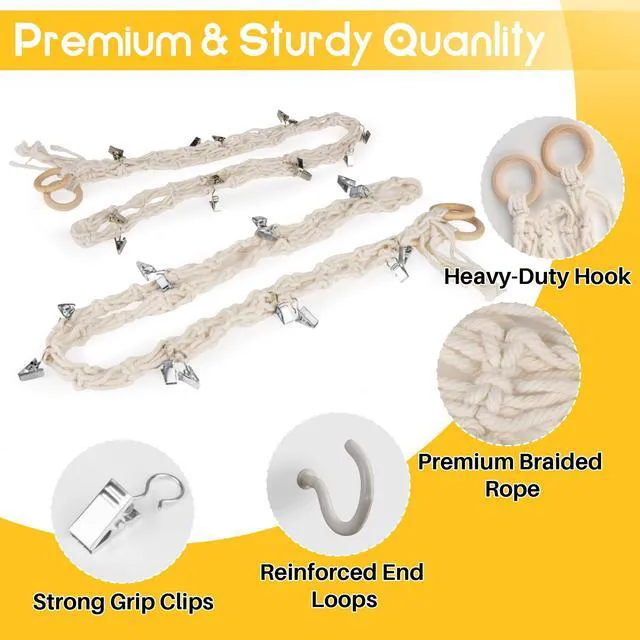 Alt view image 3 of 6 - Rainflow Cotton Hanging Storage Chain Display Holder for Stuffed Animals