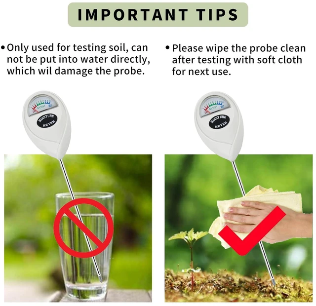 Alt view image 5 of 7 - Soil Moisture Meter Hygrometer for Indoor Outdoor Plant Care, No Battery Needed, White