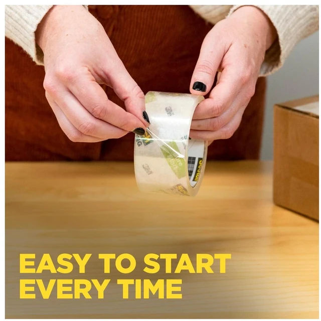 Alt view image 4 of 6 - Scotch Sure Start Packaging Tape, Clear, 1.88in x 54.6yd, 1 Roll