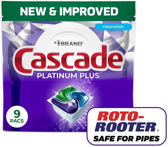Main image of Cascade Platinum Plus Dishwasher Pods, Lemon, 9 Count