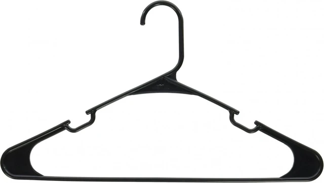 Alt view image 5 of 6 - Mainstays Black Plastic Clothes Hangers, 50-Count