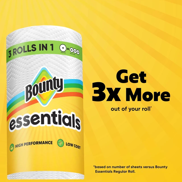 Alt view image 4 of 5 - Bounty Essentials Select-A-Size Paper Towels, 2 Triple Rolls, 162 Sheets per Roll, White
