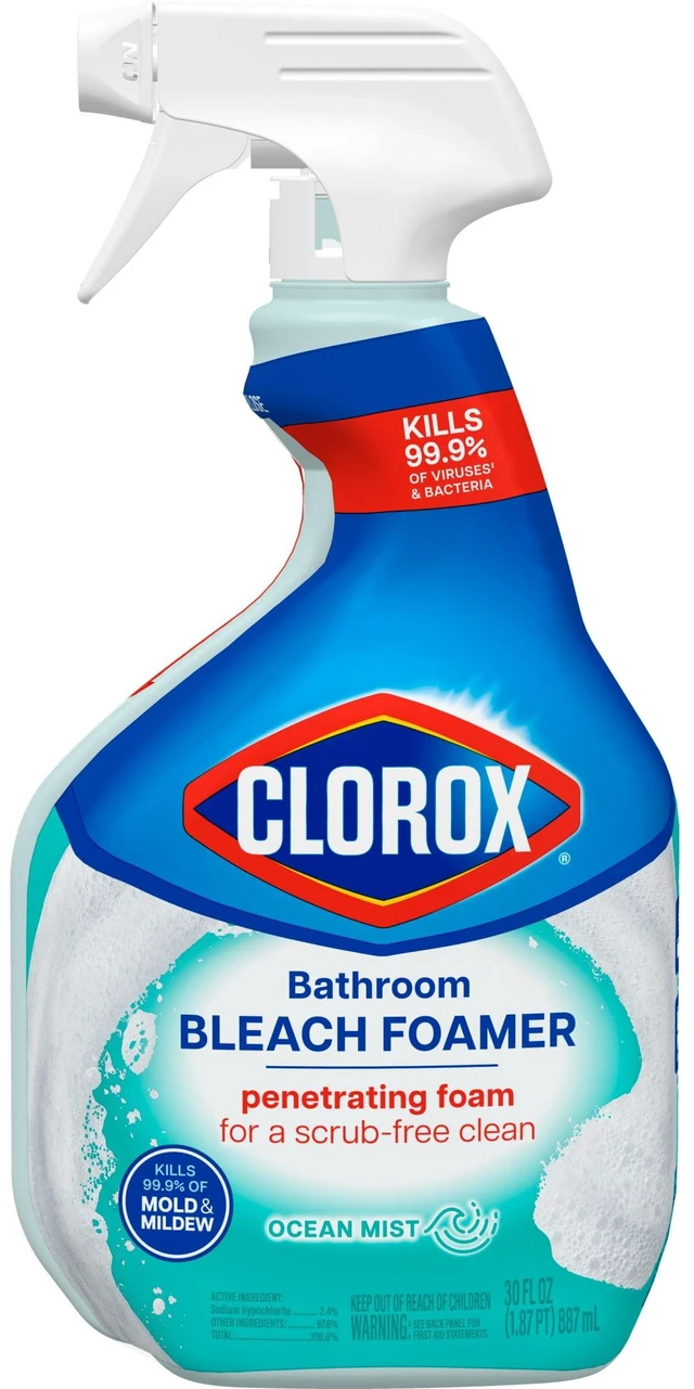 Alt view image 3 of 5 - Clorox Bleach Foamer Bathroom and Shower Cleaner Spray, Ocean Mist, 30 fl oz