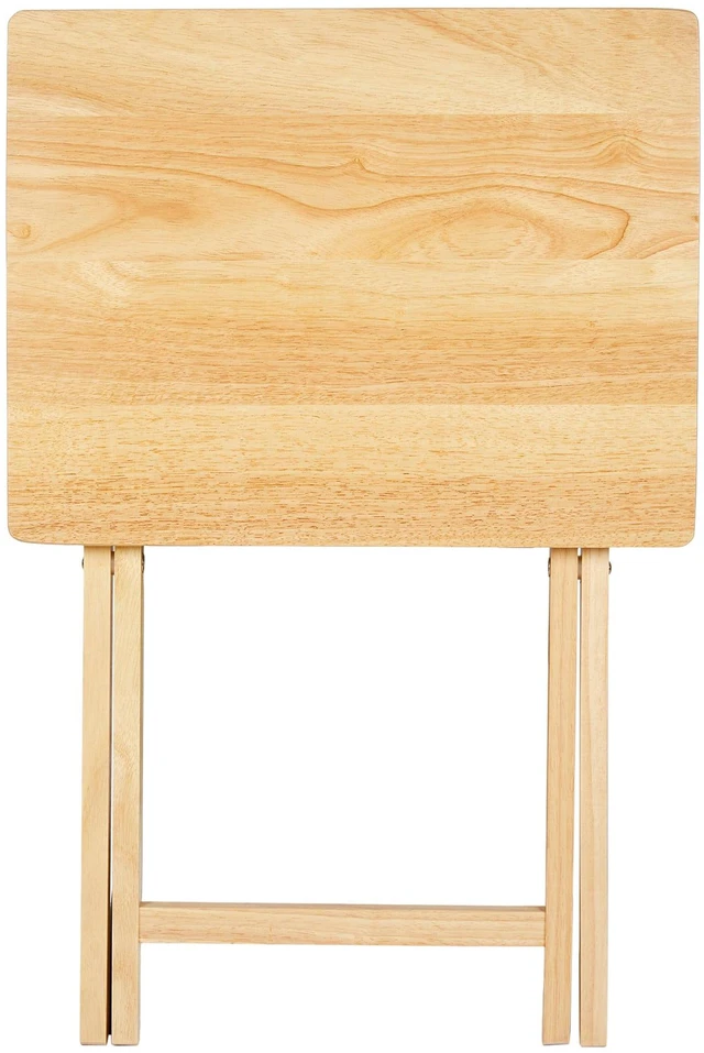 Alt view image 4 of 6 - Mainstays Rubberwood Folding TV Tray Table, Natural
