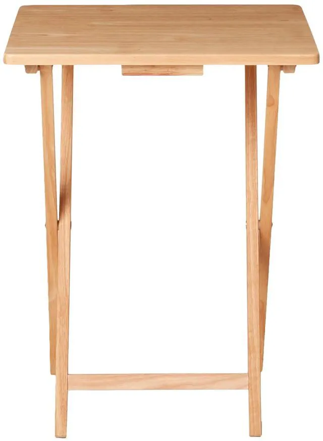 Alt view image 2 of 6 - Mainstays Rubberwood Folding TV Tray Table, Natural