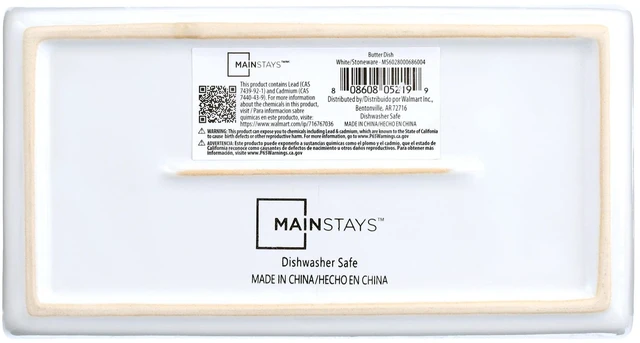 Alt view image 3 of 6 - Mainstays Butter Dish with Lid, Stoneware, White