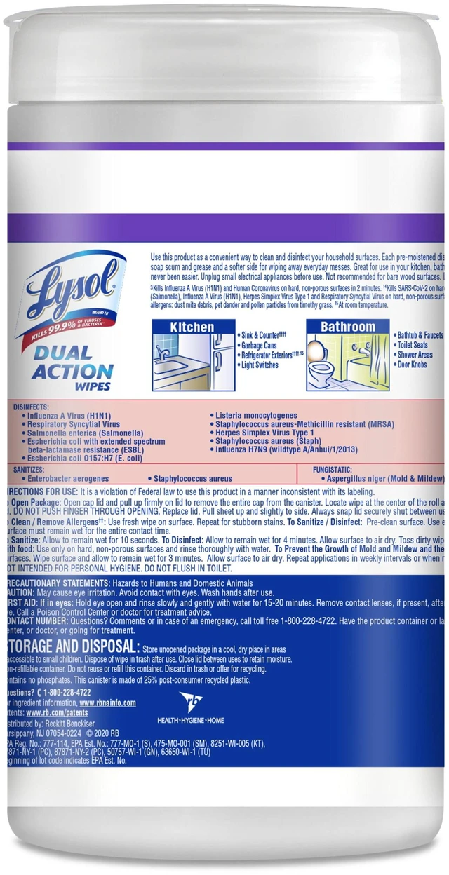Alt view image 2 of 6 - Lysol Dual Action Disinfectant Wipes, Multi-Surface Antibacterial Scrubbing, Citrus Scent, 75 Count