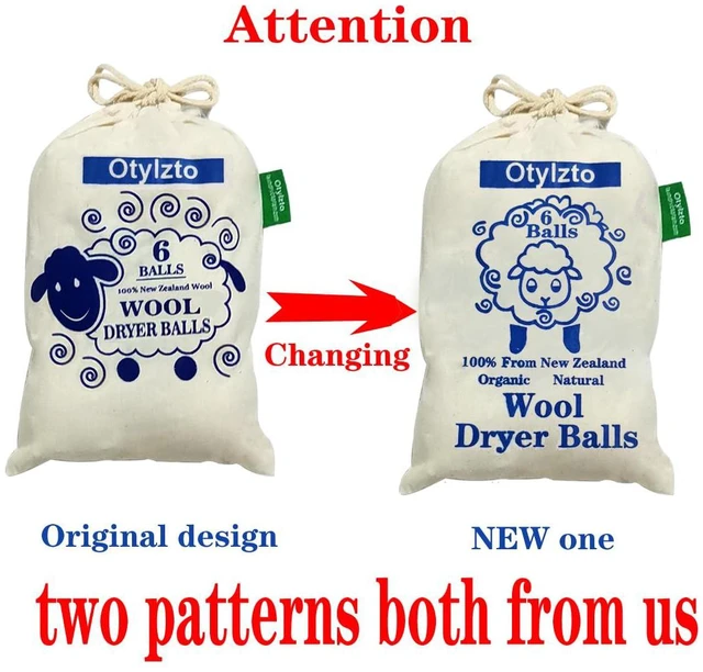 Alt view image 3 of 3 - Otylzto Wool Dryer Balls 6-Pack, Reusable Natural Fabric Softener, Reduce Wrinkles, Faster Drying, Eco-Friendly