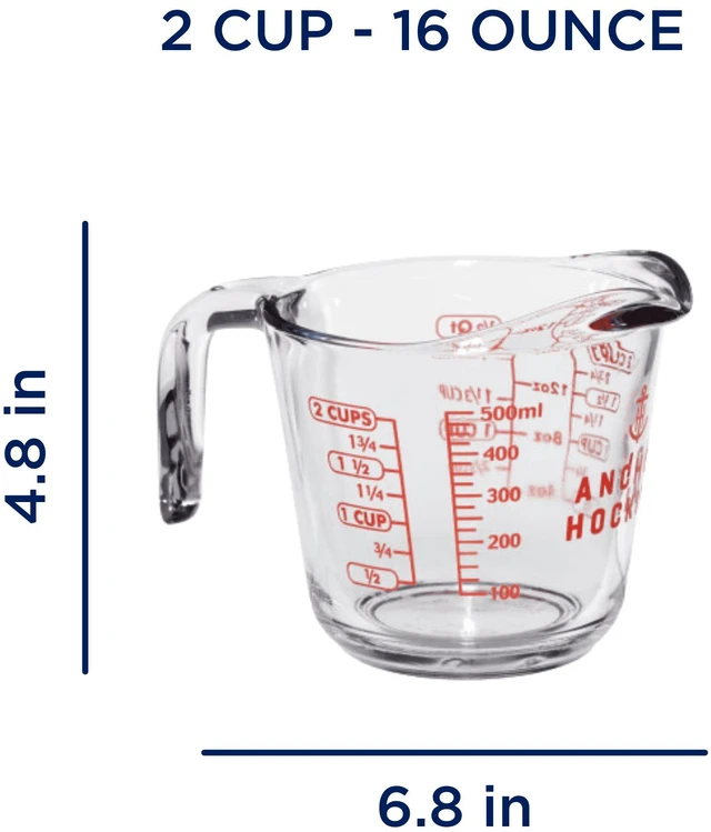 Alt view image 4 of 5 - Anchor Hocking 2-Cup Glass Measuring Cup