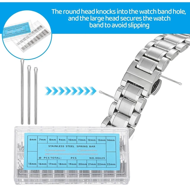 Alt view image 6 of 7 - Bewudy 360Pcs Watch Band Link Cotter Pin Assortment, Silver