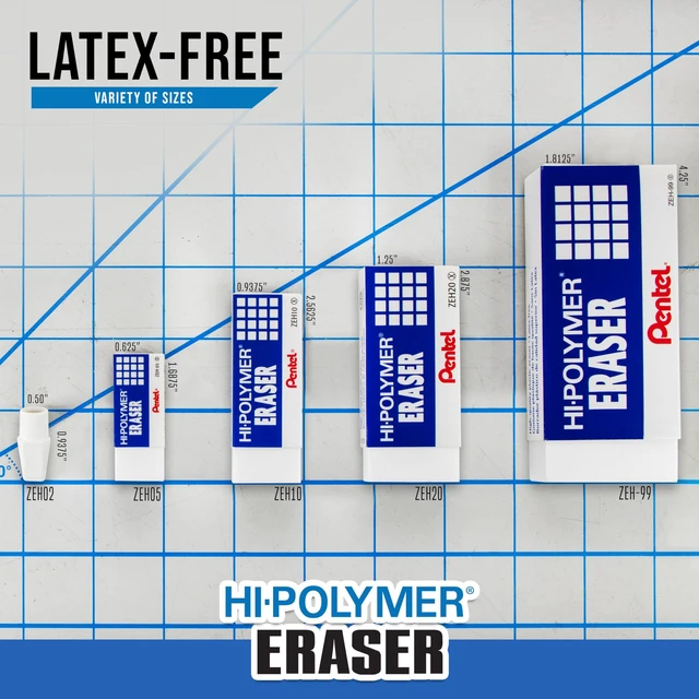 Alt view image 3 of 6 - Pentel Hi-Polymer Block Eraser, Small White, 4-Pack (ZEH05BP4)
