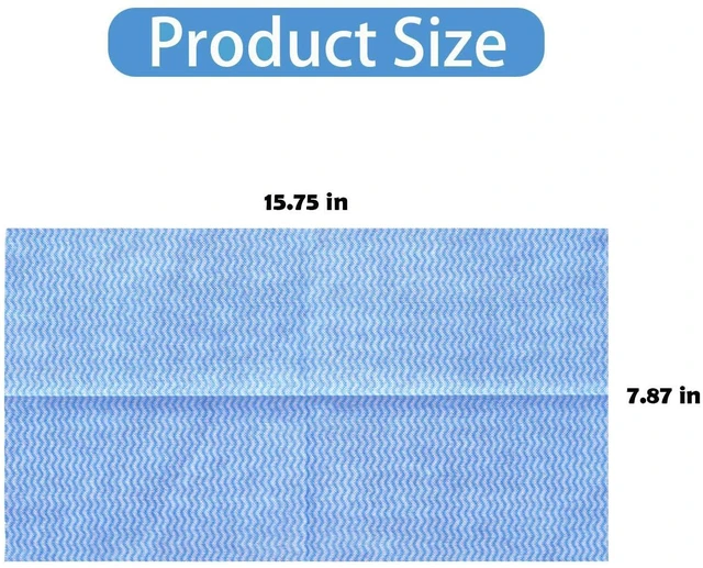 Alt view image 5 of 6 - Disposable Heavy Duty Multi-Purpose Cleaning Cloths, 7.87 x 15.75 Inches, 50 Counts/Pack, Blue