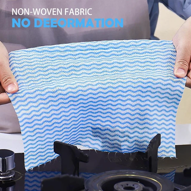 Alt view image 2 of 6 - Disposable Heavy Duty Multi-Purpose Cleaning Cloths, 7.87 x 15.75 Inches, 50 Counts/Pack, Blue