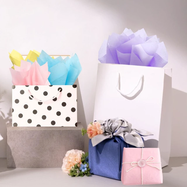 Alt view image 3 of 7 - 12 Colors 60 Sheets Tissue Paper Gift Wrapping Paper for Crafts Gift Bags Packaging Floral Party Festival Decoration
