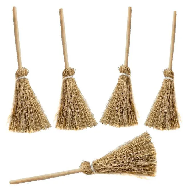 Main image of 5Pcs Mini Broom Sticks Halloween Wizard Accessory for Party, Birthday, Wedding, DIY Crafts