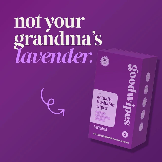 Alt view image 4 of 6 - Goodwipes Flushable Wipes for Women Lavender Individually Wrapped Travel Butt Wipes, Mini Purse & Festival Essentials, pH Balanced Feminine Hygiene, 32 Count (1 Pack)