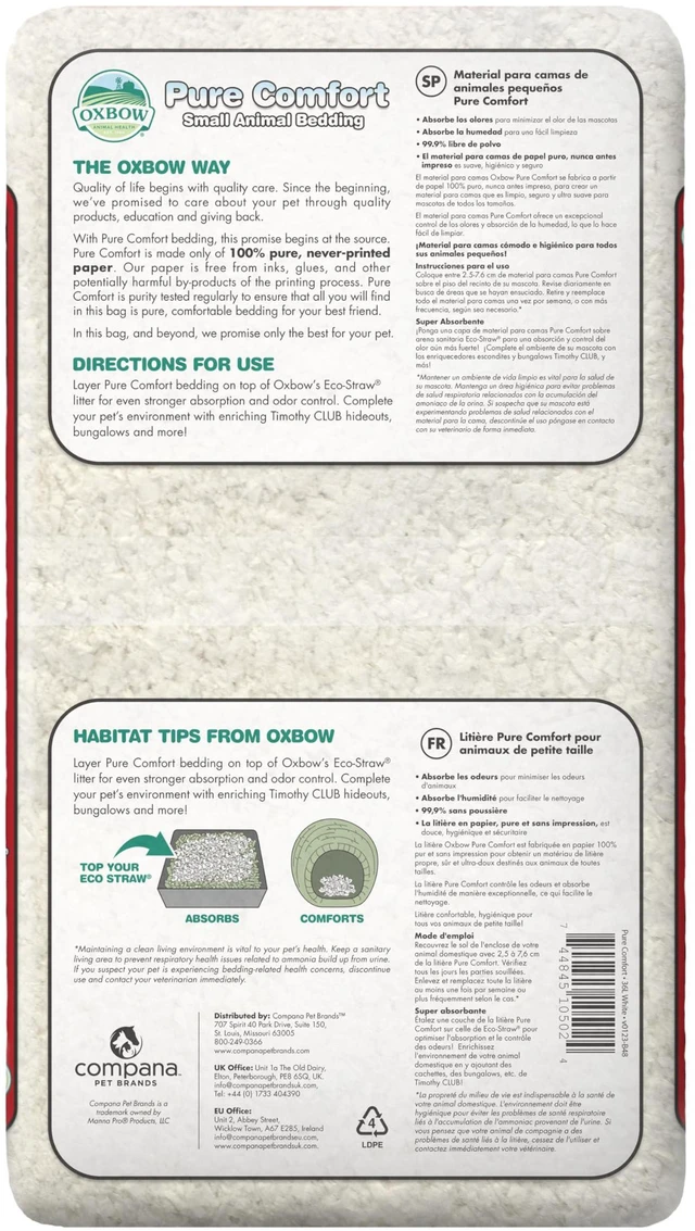 Alt view image 4 of 6 - Oxbow Small Animal Bedding 36L White for Hamster Guinea Pig Rabbit USA