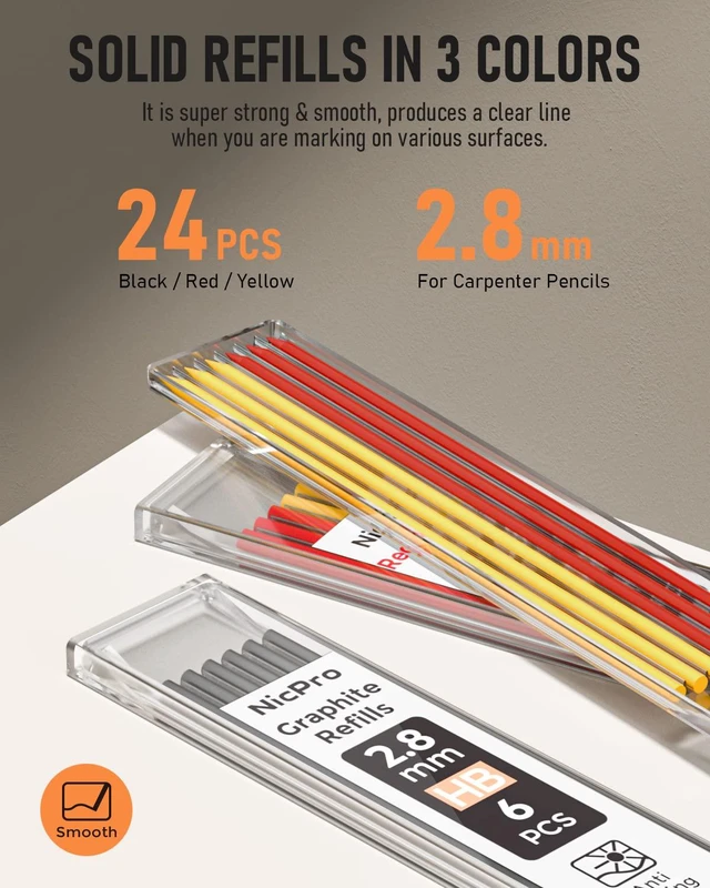 Alt view image 6 of 6 - Nicpro Mechanical Carpenter Pencil with Sharpener for Construction
