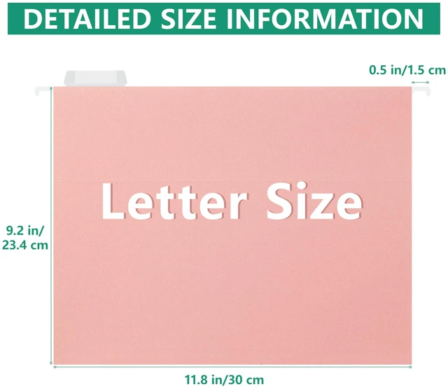 Alt view image 5 of 7 - Hanging File Folders Letter Size, 6 Pack, Pastel Colors, 1/5-Cut Tabs, Heavy Duty 1-Inch Expansion for Documents and Paper