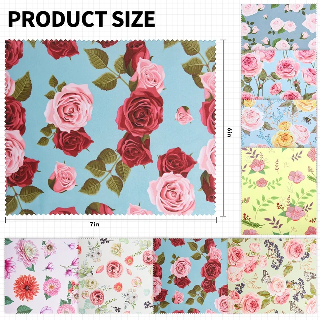Alt view image 2 of 7 - 8 Pack Microfiber Cleaning Cloths 7x6 Inches Multicolor Flower for Eyeglasses, Camera Lens, Cell Phones, Laptops, LCD TV Screens and More
