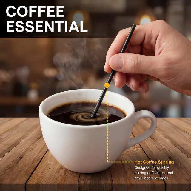Alt view image 5 of 7 - PAMI Black Plastic Stir Straws 5in, Disposable Coffee Stirrers, 1000 Count