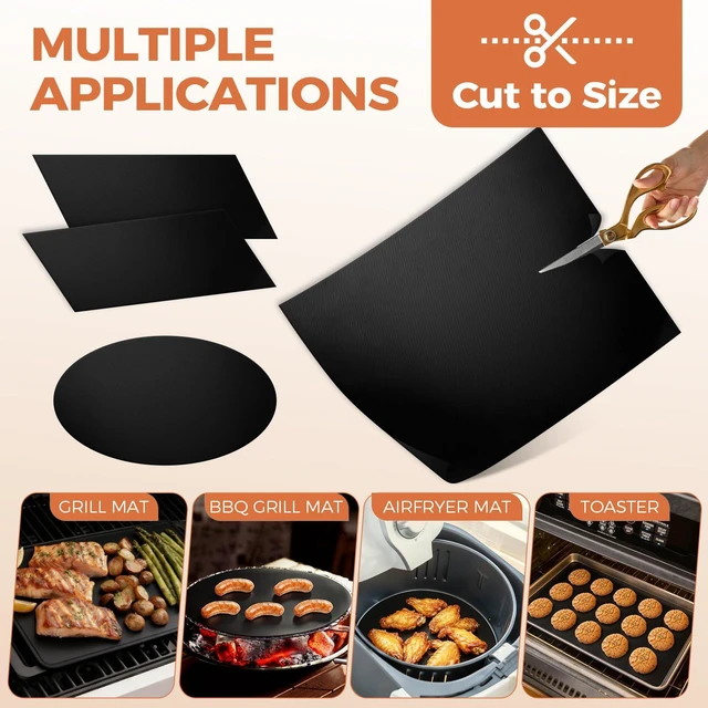 Alt view image 6 of 6 - 3 Pack 17"x25" Non-Stick Reusable Oven Liners for Bottom of Oven