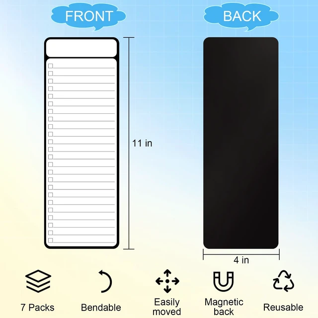 Alt view image 6 of 7 - 7-Piece Magnetic Dry Erase White Board, 4'x11', Multifunctional Weekly Planner, Chore Chart, To-Do List for Refrigerator