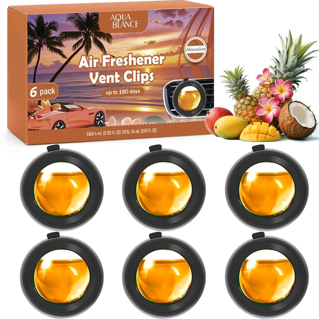 Main image of Car Air Freshener Vent Clips, Hawaiian, 6 Pack, Up to 180 Days