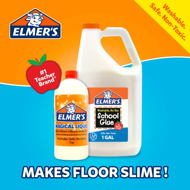 Alt view image 5 of 7 - Elmer's Magical Liquid Slime Activator Solution, 8.75 fl oz, Updated Formula for Double Slime Output, Safe, Washable, Kids Activity, Arts & Crafts, #1 Teacher Brand