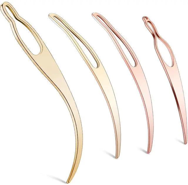 Main image of WILLBOND Interlocking Tool for Locs, 4 Pcs, Rose Gold, Gold