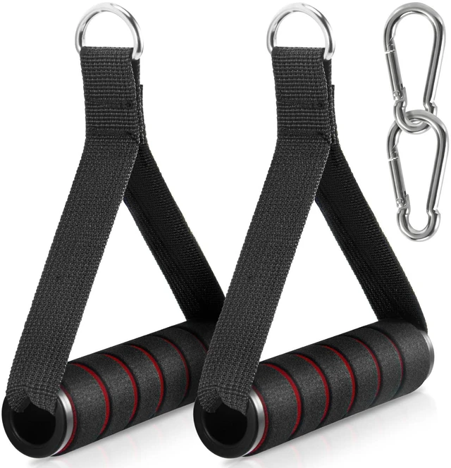 Main image of 2 Pack Upgraded Exercise Handles for Cable Machine Attachments, Strength Training, Pilates, Home Gym, Resistance Bands