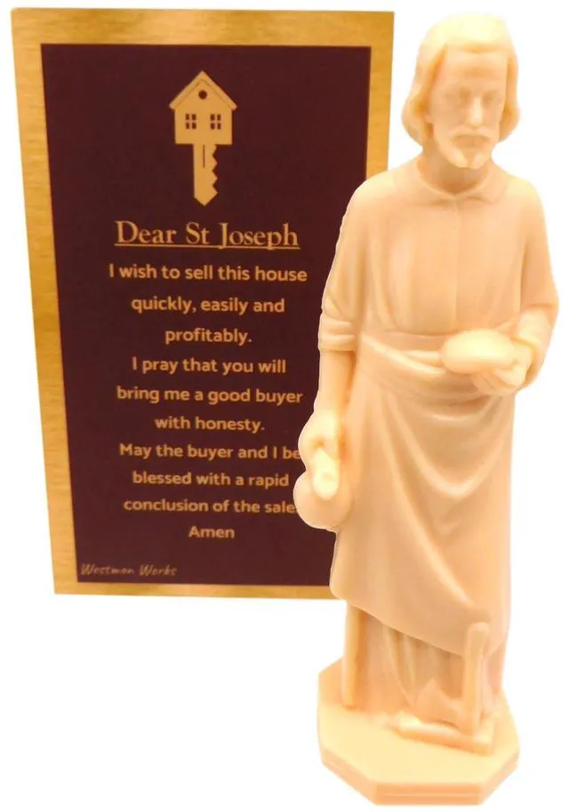 Alt view image 2 of 7 - St. Joseph House Selling Statue Kit USA Made with Double Sided Prayer Card