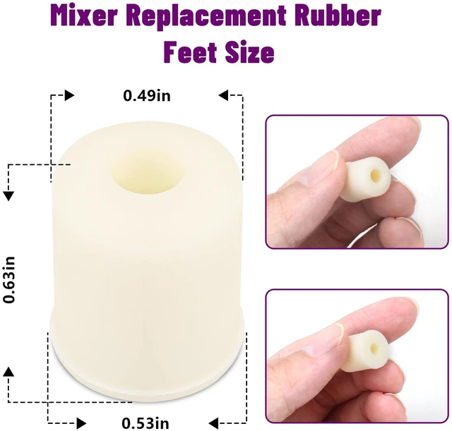 Alt view image 5 of 5 - Mixer Rubber Feet Compatible with KitchenAid Stand Mixers, Replacement Parts 4161530, 9709707 for KSM90, K45SS, KSM75 (5 Pack)