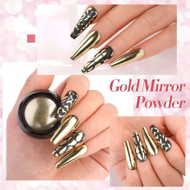 Alt view image 6 of 6 - BORN PRETTY Holographic Metallic Mirror Chrome Nail Powder