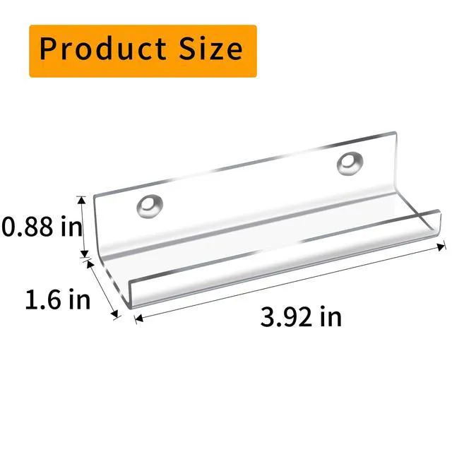 Alt view image 4 of 7 - Jansburg 6 Pack Clear Vinyl Record and CD Wall Mount Acrylic Display Shelf, 4 Inch for Home Office