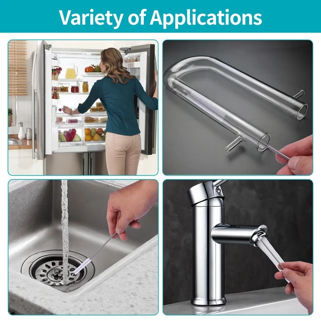 Alt view image 2 of 7 - 2 Packs 64 Inches Flexible Drain Cleaner Brush, Sunroof Drain Cleaning Tool, Premium Tube Cleaner for Dishwasher Drain Hose, Bathroom