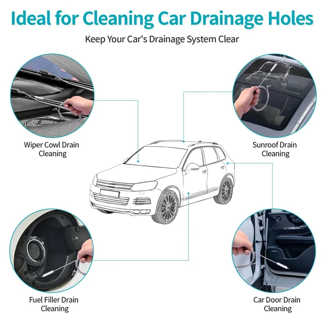 Alt view image 5 of 7 - 2 Packs 64 Inches Flexible Drain Cleaner Brush, Sunroof Drain Cleaning Tool, Premium Tube Cleaner for Dishwasher Drain Hose, Bathroom