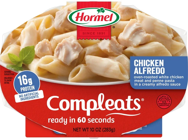 Main image of HORMEL COMPLEATS Chicken Alfredo 10oz Plastic Tray, Pack of 6, Shelf-Stable